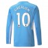 Camisola Manchester City Jack Grealish 10 Equipamento Primeiro 2021-2022 Manga Comprida